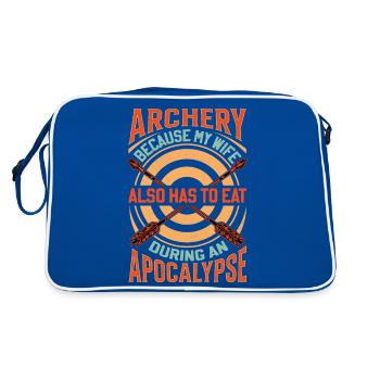 Drôle de dicton de tir à l’arc - Apocalypse - Sac Retro - bleu/blanc - Dos