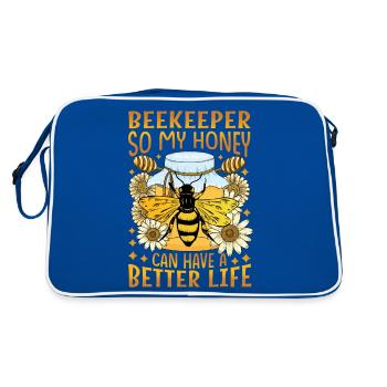 Juste du miel dans mon - Amoureux des abeilles - Sac Retro - bleu/blanc - Dos