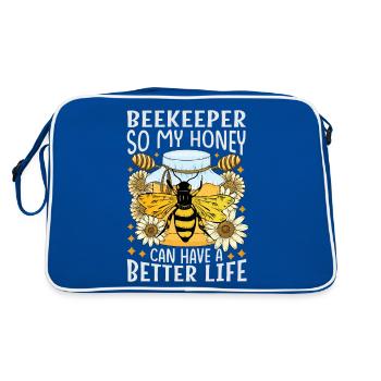 Juste du miel dans mon - Amoureux des abeilles - Sac Retro - bleu/blanc - Dos