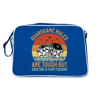 Board Game Rules - But Adulting Is Tougher - Retro Bag - blue/white - Back