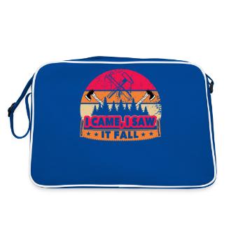 I Came I Saw It Fall - Lumberjack Tree Feller - Retro Bag - blue/white - Back