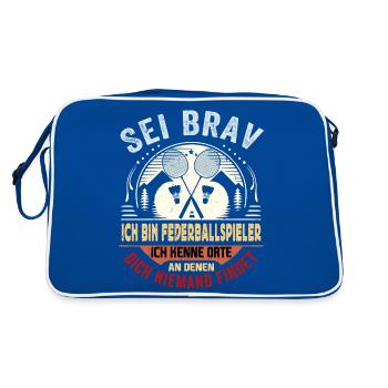 Badminton - Jouez là où le Wifi est faible - Sac Retro - bleu/blanc - Dos