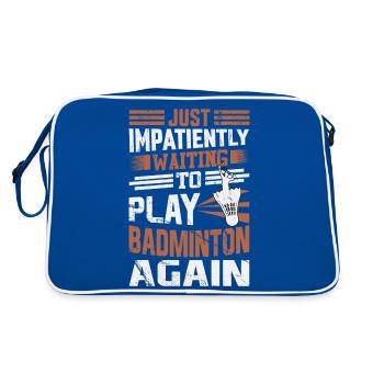 Dicton de badminton - J’attends avec impatience - Sac Retro - bleu/blanc - Dos
