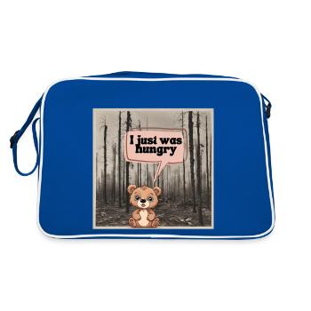 Petit ours avec un gros appétit - Sac Retro - bleu/blanc - Dos