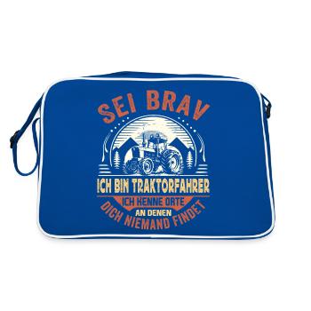 Conducteur de tracteur - Tracteur Agriculture Temps de récolte - Sac Retro - bleu/blanc - Dos