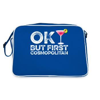 OK But First Cosmopolitan T-Shirt - Funny Cocktail - Retro Bag - blue/white - Back