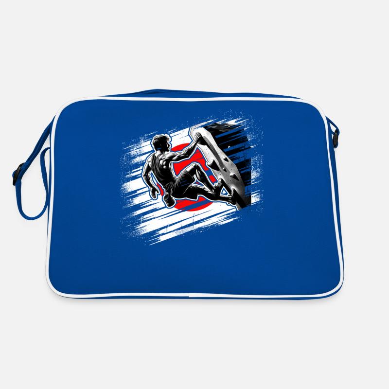 Japan Climber – Distressed Boulderer Climbing - Retro Bag - blue/white