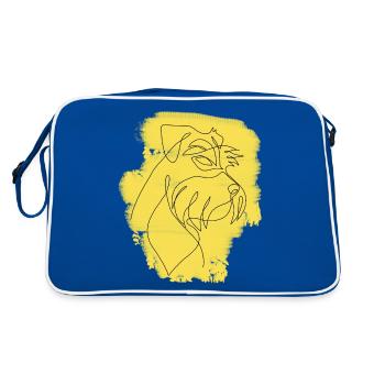 SCHNAUZER yellow one line - Retro Bag - blue/white - Back