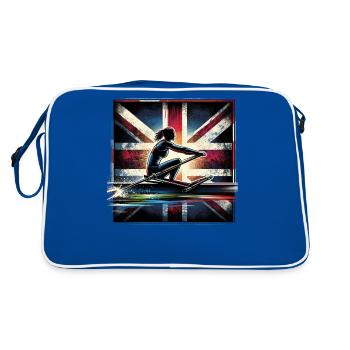 Rameur avec drapeau britannique - Sac Retro - bleu/blanc - Dos