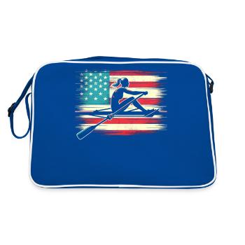 Patriote à l’aviron avec drapeau américain - Sac Retro - bleu/blanc - Dos