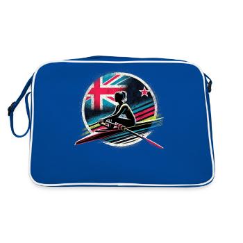 New Zealand Flag Rower Male Sculling Pat - Retro Bag - blue/white - Back