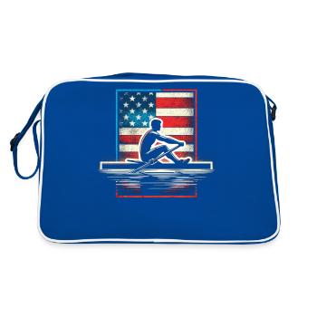Male Sculling Patriot Flying the Flag of the - Retro Bag - blue/white - Back