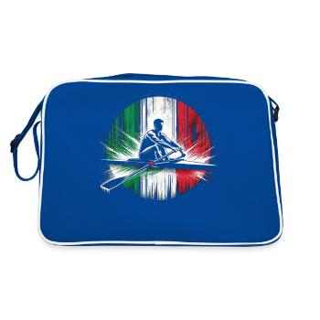 Drapeau de l’Italie aviron masculin - Sac Retro - bleu/blanc - Dos