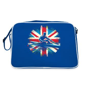 British flag rower man sculling patriot - Retro Bag - blue/white - Back