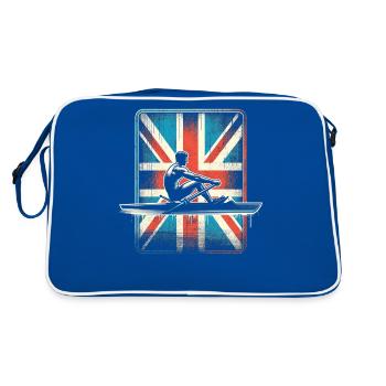 British flag rower man sculling patriot - Retro Bag - blue/white - Back