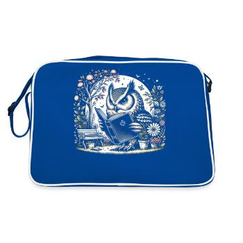 Eulen-lesebuch – Full Moon Scenery Reader - Retro Tasche - Blau/Weiß - Hinten