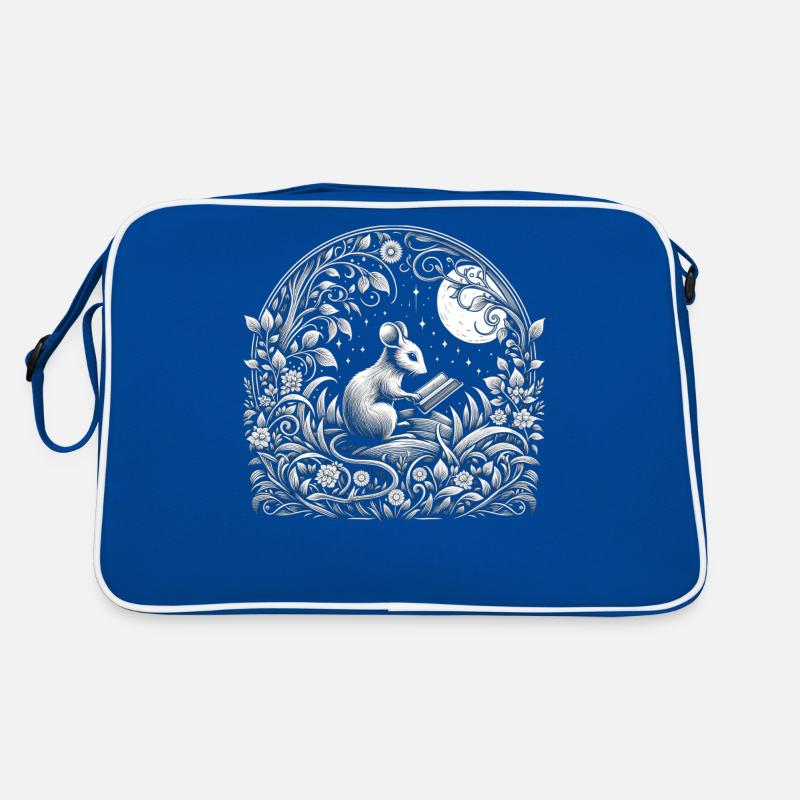 Maus-lesebuch – Vollmond-seelandschaft Retro Tasche