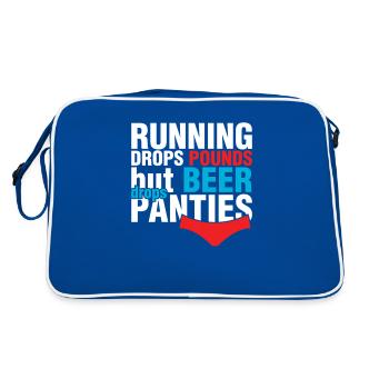 Running Drops Pounds But Beer Drops Culotte Drôle - Sac Retro - bleu/blanc - Dos