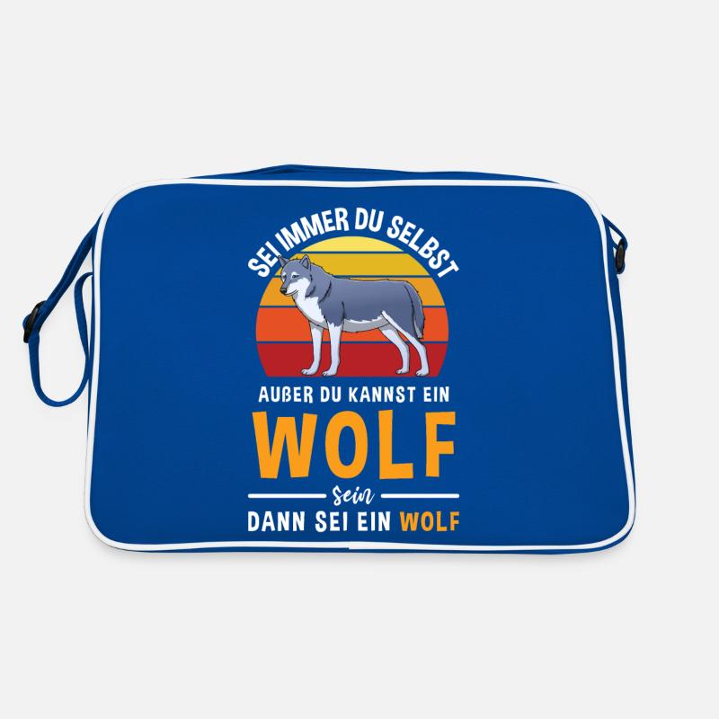 Wolfskopf Raubtier Wolfsgeheule Alphawolf Wolf Retro Tasche
