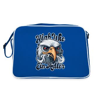 High wie ein Adler - Retro Tasche - Blau/Weiß - Hinten