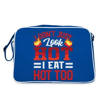 Ça a l’air chaud – fille avec du piment fort et - Sac Retro - bleu/blanc - Dos