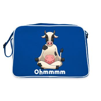 Yoga, Méditer, Conscience, Méditation - Sac Retro - bleu/blanc - Dos