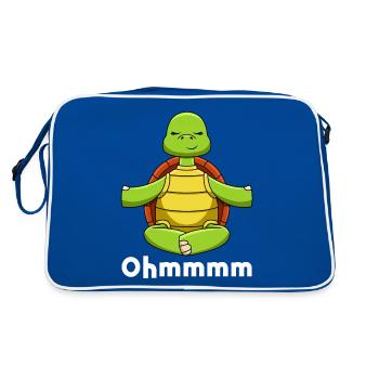 Yoga, Méditer, Conscience, Méditation - Sac Retro - bleu/blanc - Dos