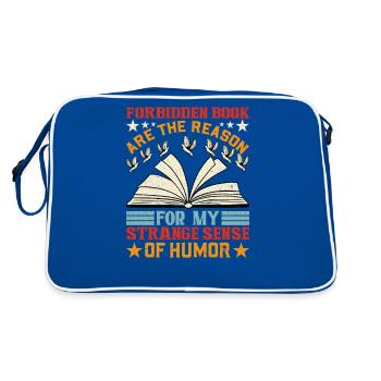 Lovers of forbidden books, the bookworms - Retro Bag - blue/white - Back