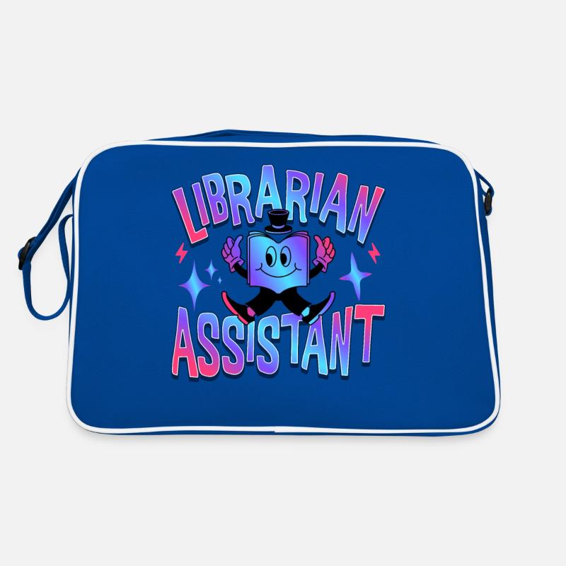 Bibliothekar-Assistent Berufsbezeichnung Bunte Bibliothek Retro Tasche