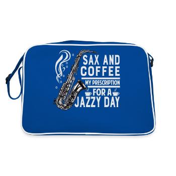 Saxophones Bandmates Coffee Lover Apparel - Retro Bag - blue/white - Back