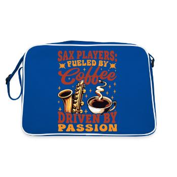 Saxophoniste Musicien Amateur de café Vêtements - Sac Retro - bleu/blanc - Dos