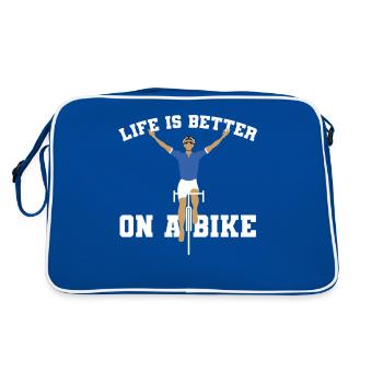 Life is better on a bike - Retro Bag - blue/white - Back