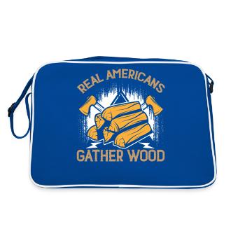 Wood Lover Wood Cutter Lumberjack Apparel - Retro Bag - blue/white - Back