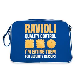 Ravioli Quality Control - Retro Bag - blue/white - Back