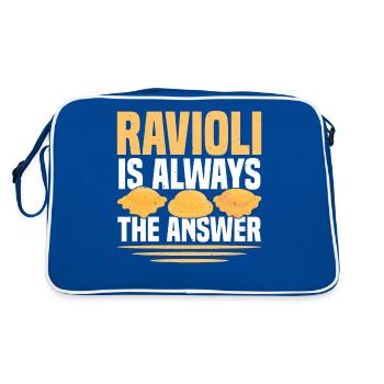 Ravioli is the Answer - Retro Bag - blue/white - Back
