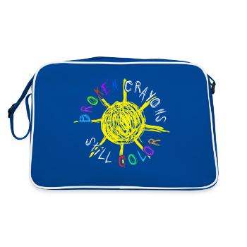 Les crayons cassés colorent toujours la sensibilisation à la santé mentale - Sac Retro - bleu/blanc - Dos