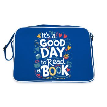 ITS A GOOD DAY TO READ A BOOK - Retro Bag - blue/white - Back