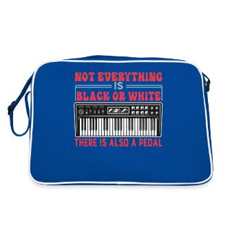 Klavierspieler Pianist Outfit Für Liebhaber - Retro Tasche - Blau/Weiß - Hinten