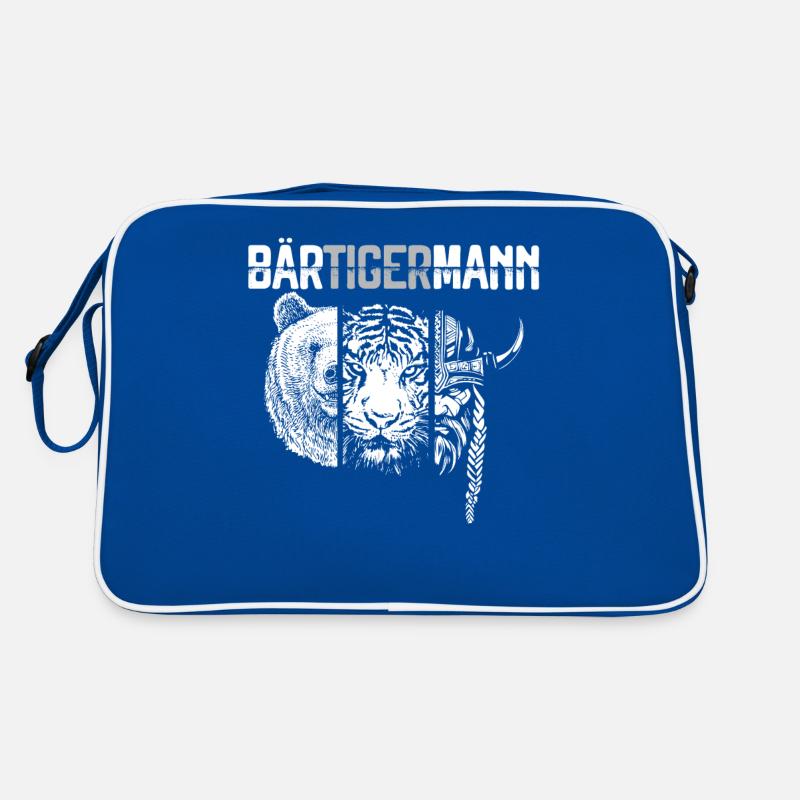 bäBärTigerMann Lustiges Bartträger Tee Retro Tasche