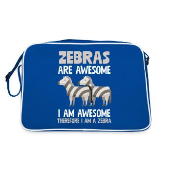 Les zèbres sont géniaux donc je suis un zèbre drôle - Sac Retro - bleu/blanc - Dos