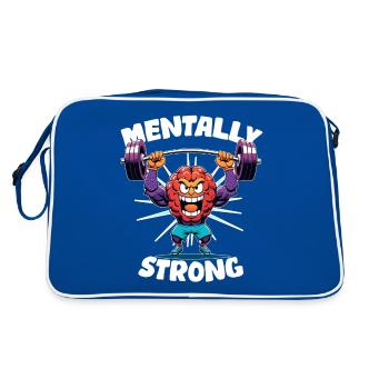 mentalement fort - bien etre - Sac Retro - bleu/blanc - Dos