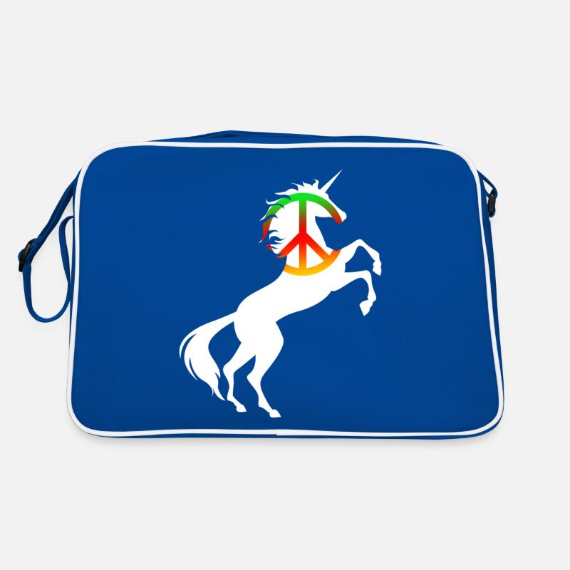 Peace Symbol Unicorn TShirt Cool Harmony Magical Retro Bag