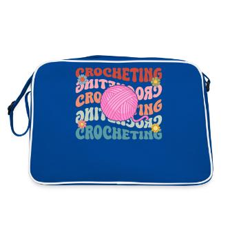 Crochet Crochet Crochets Fil Tricot - Sac Retro - bleu/blanc - Dos