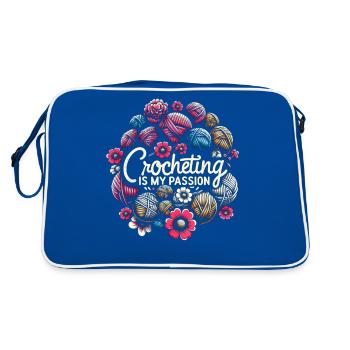 Crochet Crochet Crochet Fil Tricot Citations - Sac Retro - bleu/blanc - Dos