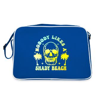 Nobody Likes Shady Beach - Retro Tasche - Blau/Weiß - Hinten