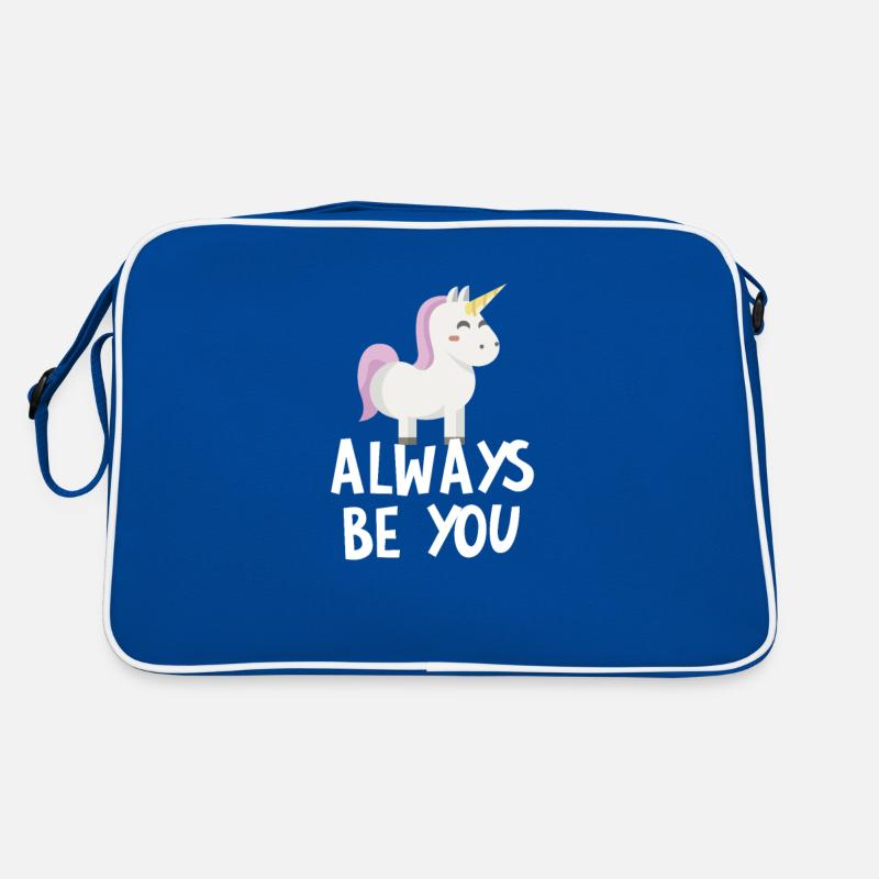 Sei immer du süßes rosa einhorn regenbogen magisch Retro Tasche