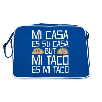SimpleTaco Hospitality Humor T-shirt - Retro Bag - blue/white - Back