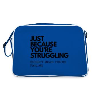 Motivational saying for fellow human beings - Retro Bag - blue/white - Back