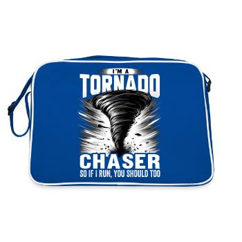 Tenue de chasseur de tempête de chasseur de tornade météorologique - Sac Retro - bleu/blanc - Dos