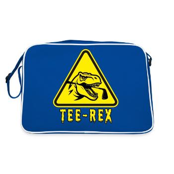 Tee-Rex! und Golfer! - Retro Tasche - Blau/Weiß - Hinten